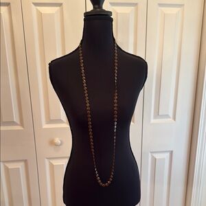 Brown Beaded Necklace Long Strand Jewelry